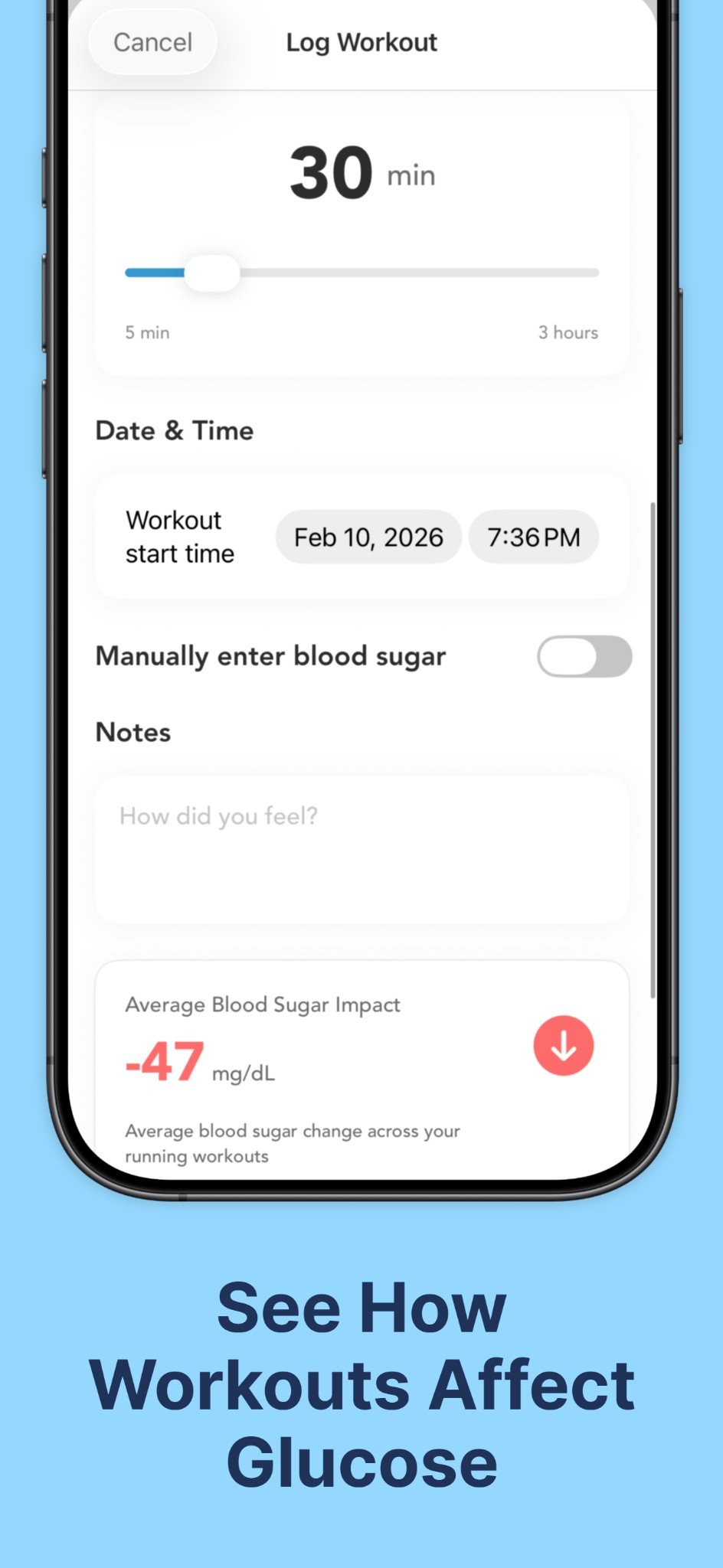 Heart rate and CGM: workout impact on blood glucose.